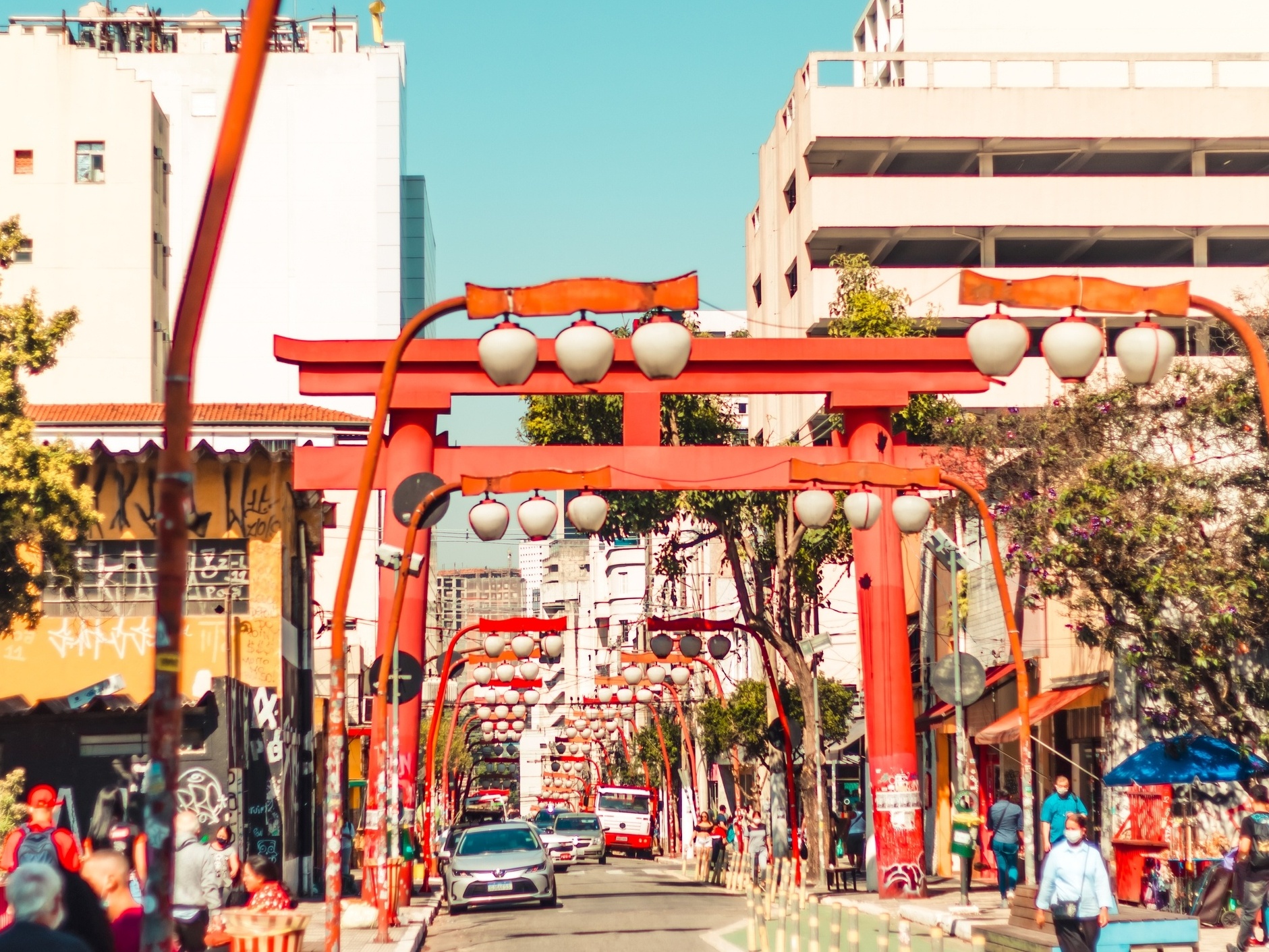 Liberdade Sao Paulo Japanese district lanterns