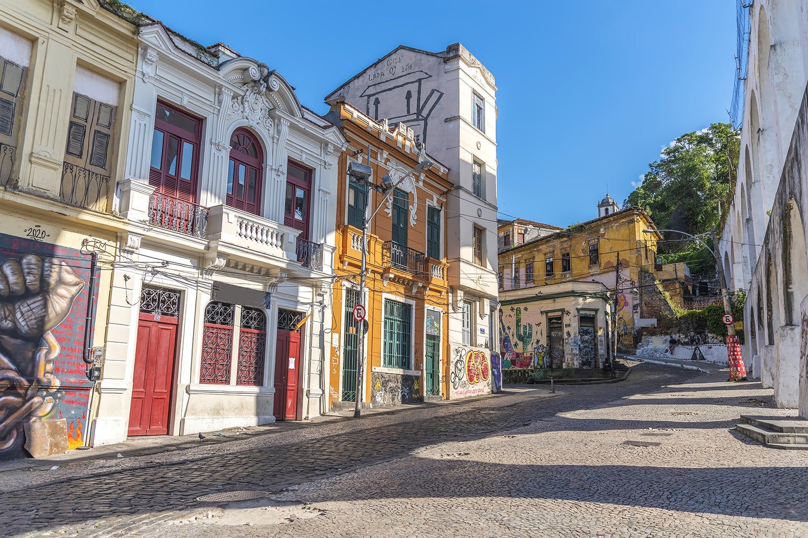 Santa Teresa bonde tram colonial streets Rio de Janeiro