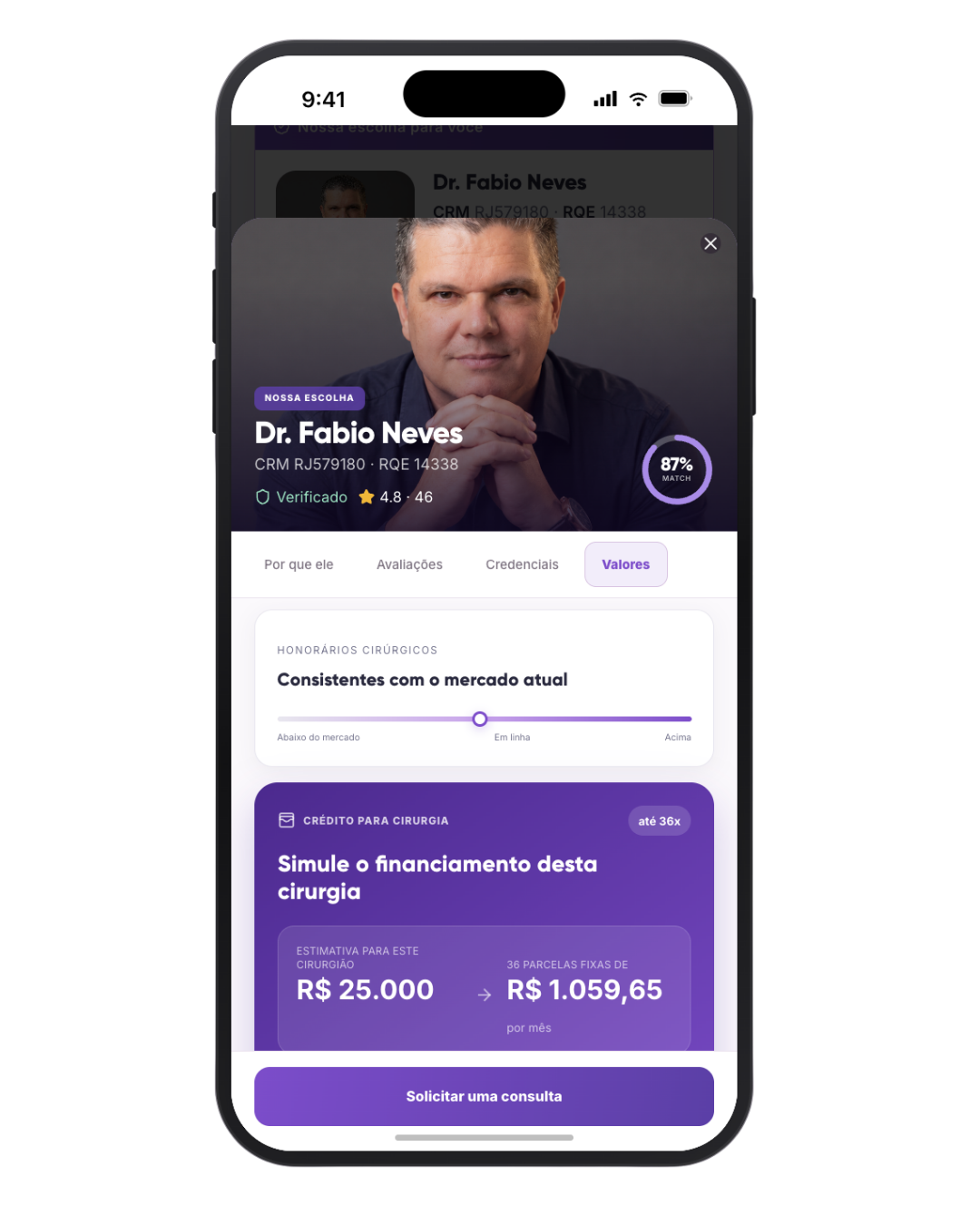 Compare cirurgiões verificados.